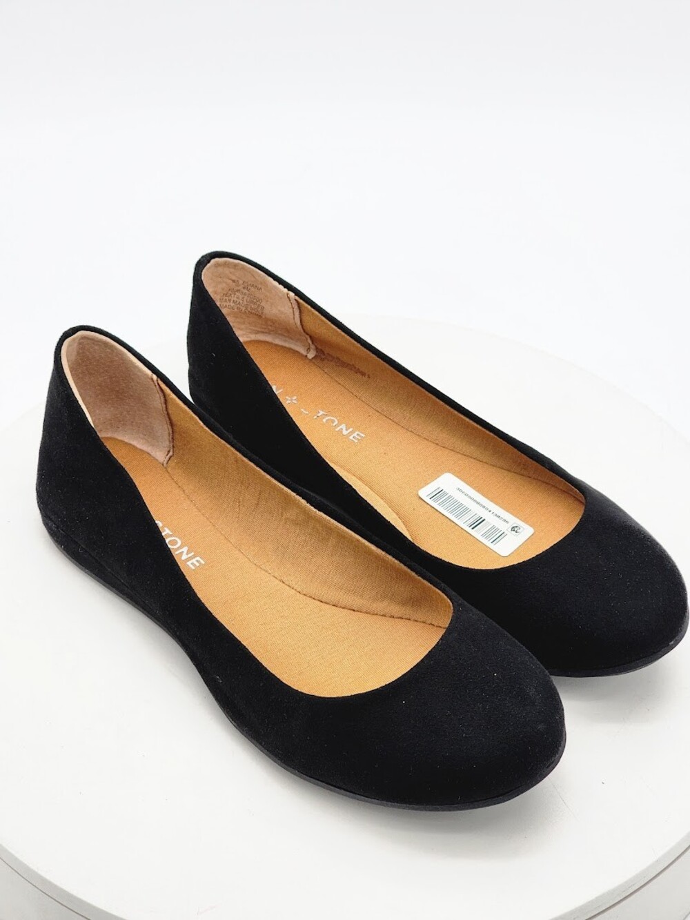 Sun + Stone Black Ballet Flats Women’s Size 6M Suede Round Toe Slip On Shoes